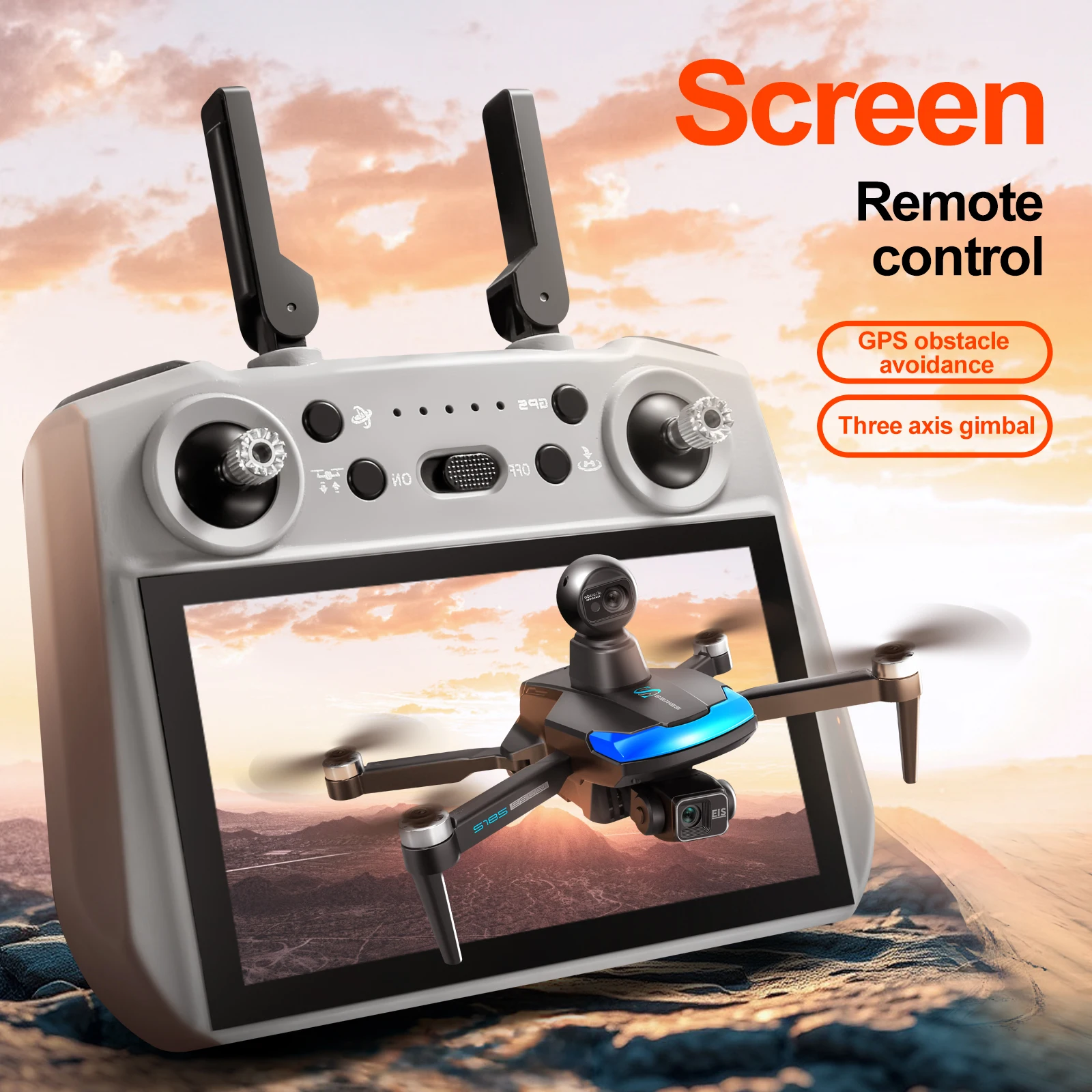 S185 drone profissional 2.7k h - Drone Gimbal 3 Axis avaliação e preço