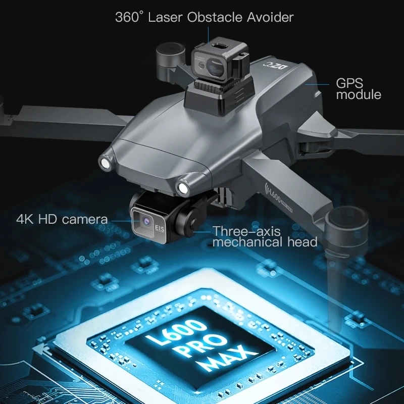 L600 pro max gps drone profiss - Drone Gimbal 3 Axis avaliação e preço