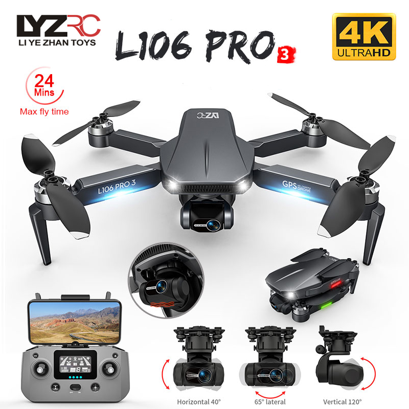 L106 Pro 3 Drone 5G WIFI FPV D - Drone Gimbal 3 Axis avaliação e preço